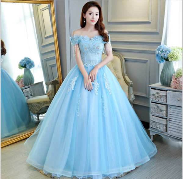 Ball Gown Sky Blue Quinceanera Dresses ...